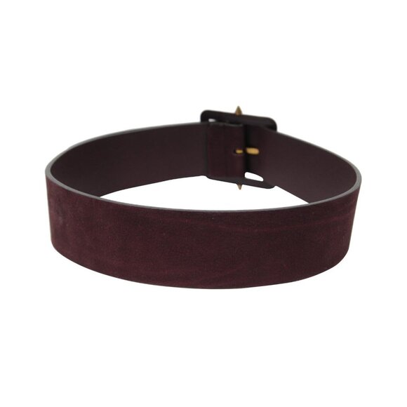 Gucci Womens Wide Belt Size 75 | 30 Purple Leather Gold Hardware Stud Buckle - Picture 6 of 15